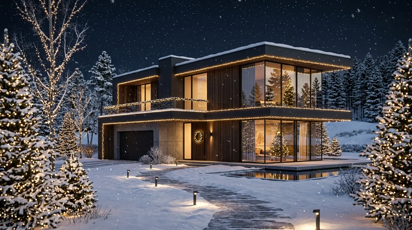 Minimalist House With Subtle Warm White Lights